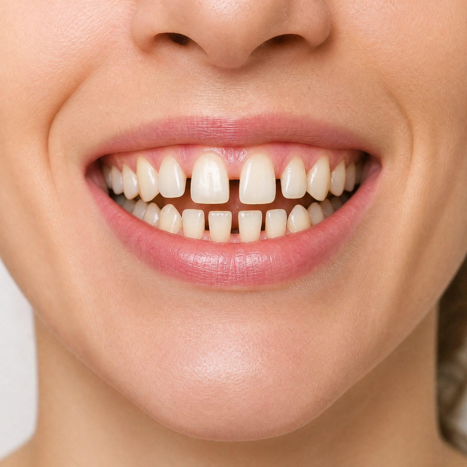 Gapped teeth treated with Invisalign