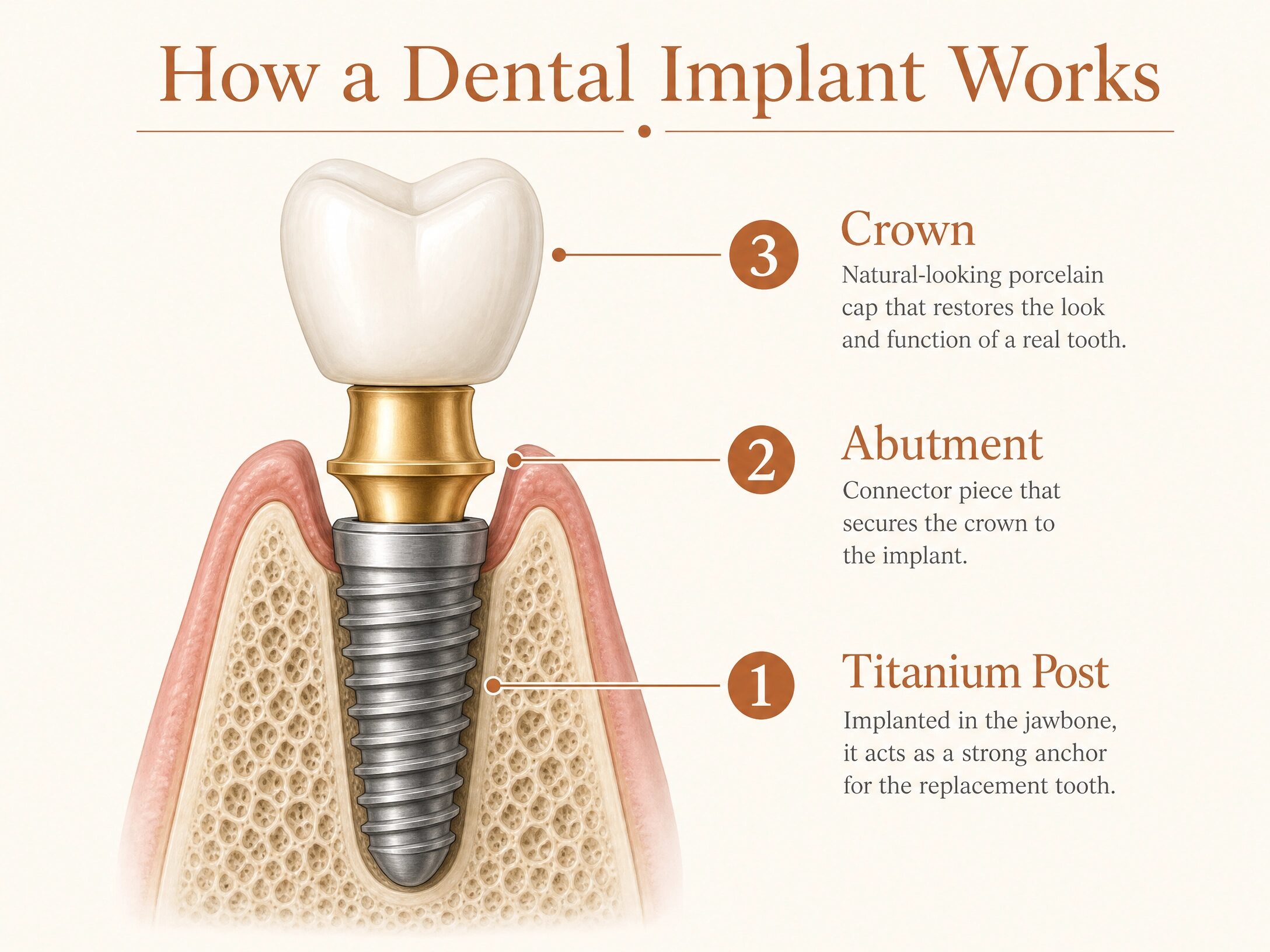Dental implant anatomy diagram