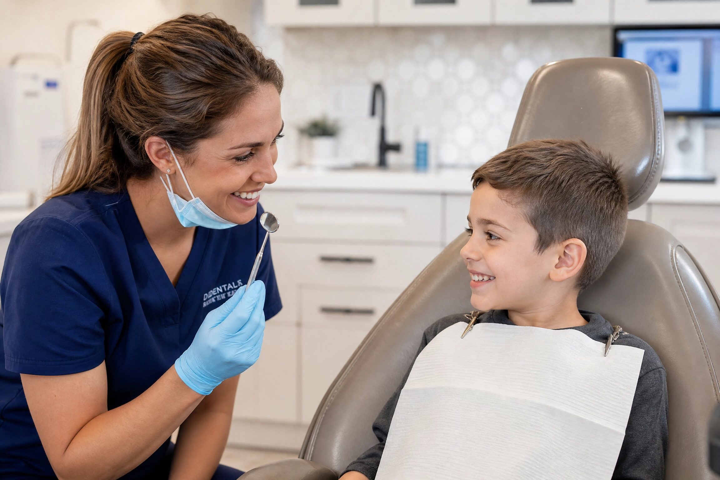 Child receiving gentle dental care at Centerville Dental Center in Centerville Ohio